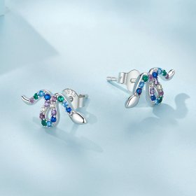 Pandora Style Colorful Snake Studs Earrings - SCE1633