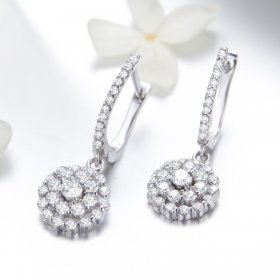 PANDORA Style Flower of Light Hoop Earrings - SCE517