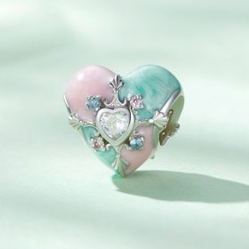 Pandora Style Heart Shaped Easter Charm - BSC782