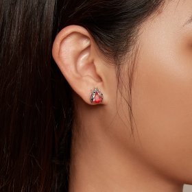 Pandora Style Ladybug Studs Earrings - SCE1634