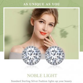 Silver Noble Light Stud Earrings - PANDORA Style - SCE358
