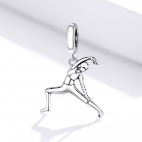 Pandora Style Silver Bangle Charm, Gymnastics - BSC386