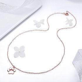 Silver Cute Paw Necklace - PANDORA Style - SCN275-3