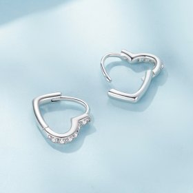 Pandora-inspired Heart-Shaped Hoop Earrings - SCE1626
