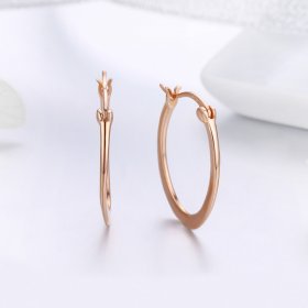 Rose Gold Hoop Earrings - PANDORA Style - SCE478