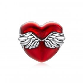 Pandora Style Silver Charm, Love Hugs, Red Enamel - SCC1847