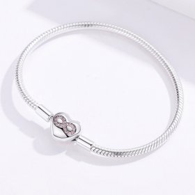 Silver Heart of Eternity Slider Bracelet - PANDORA Style - SCB142