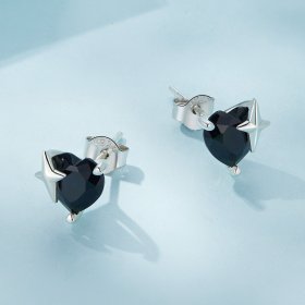 Pandora Style Retro Heart Studs Earrings - SCE1654