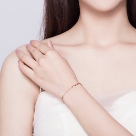 Rose Gold Simple Line Bracelet - PANDORA Style - SCB149