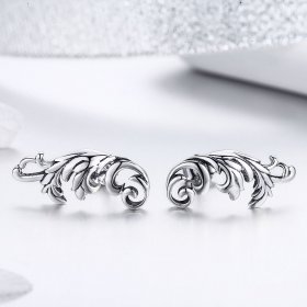 Silver Retro European Flower Stud Earrings - PANDORA Style - SCE580