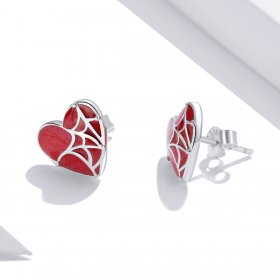 PANDORA Style Cobweb Heart Stud Earrings - SCE1198