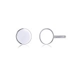 Pandora Style Silver Stud Earrings, Small Round Piece - SCE693