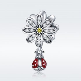 Pandora Style Silver Charm, Ladybird's Story, Multicolor Enamel - SCC727