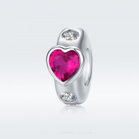 Pandora Style Silver Spacer Charm, Bright Love - BSC123