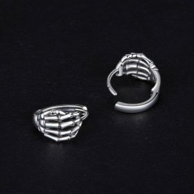 Pandora Style Skeleton Hand Hoop Earrings - SCE1641
