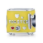 Pandora Style Silver Charm, Toaster, Yellow Enamel - SCC1863