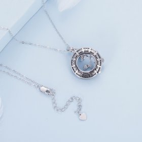 Pandora Style Angel Ring Rose Necklace - BSN313
