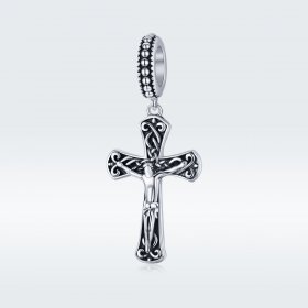Pandora Style Silver Bangle Charm, The Cross of Jesus - SCC1407