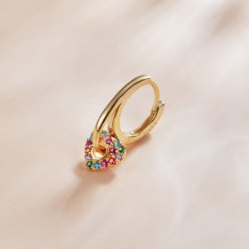 Pandora Style 18ct Gold Plated Hoop Earrings , Mysterious Spain Love - SCE1149
