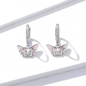 PANDORA Style Little Flying Pig Hoop Earrings - BSE224