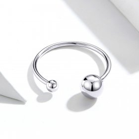 Pandora Style Silver Open Ring, Silver Ball - SCR575