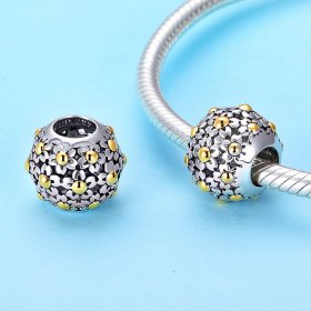 Two Tone Pandora Style Charm, Embrace of The Flowers - SCC717