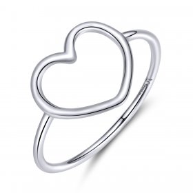 Pandora Style Silver Ring, Heart - SCR641