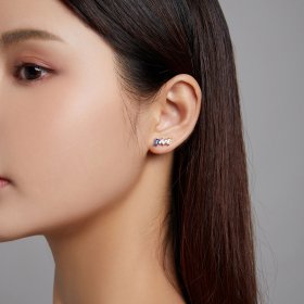 PANDORA Style Geometric Art Stud Earrings - SCE1208