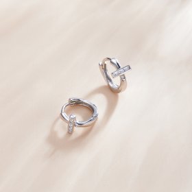 Pandora Style Silver Hoop Earrings, Shining - SCE1041