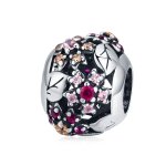 Pandora Style Silver Charm, Elegant Cherry Blossom - SCC1446