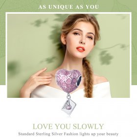 Pandora Compatible Silver Love You Slowly Dangle Charm - SCC1080