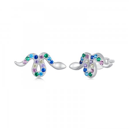 Pandora Style Colorful Snake Studs Earrings - SCE1633