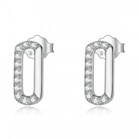 PANDORA Style Mini Paper Clip Stud Earrings - SCE1330