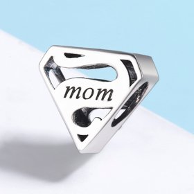 Pandora Style Silver Charm, Super Mom - SCC429