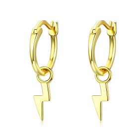 Gold-Plated Lighting Hoop Earrings - PANDORA Style - SCE621