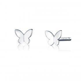 Pandora Style Silver Stud Earrings, Butterfly - SCE775