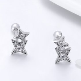 Silver Fascinating Starlight Stud Earrings - PANDORA Style - SCE432