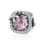Silver Pavé Pink Bow Charm - PANDORA Style - SCC1058-Pk