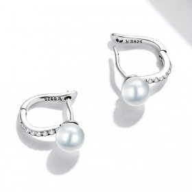 PANDORA Style Simple Shell Beads Hoop Earrings - SCE1288