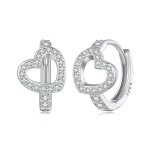 Pandora-style heart-shaped hoop earrings - BSE879