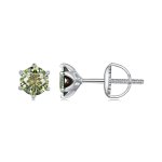 Pandora Style Emerald Moissanite Studs Earrings - MSE025-SGN