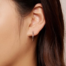 Pandora Style Medium Circle Hoops Earrings - SCE1608-M