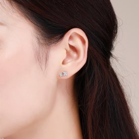 Silver Fascinating Starlight Stud Earrings - PANDORA Style - SCE432