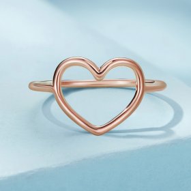 Pandora Style Rose Gold Heart Shaped Ring - SCR641-C