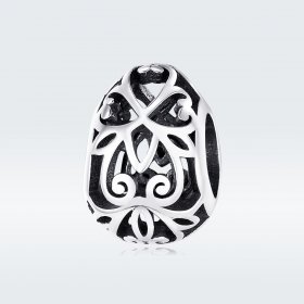 Pandora Style Silver Charm, Easter Egg - SCC1464