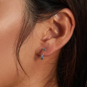 PANDORA Style Curved Color Zirconium Stud Earrings - SCE1272
