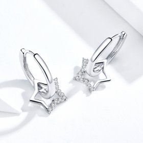 Pandora Style Silver Dangle Earrings, Starry - BSE276