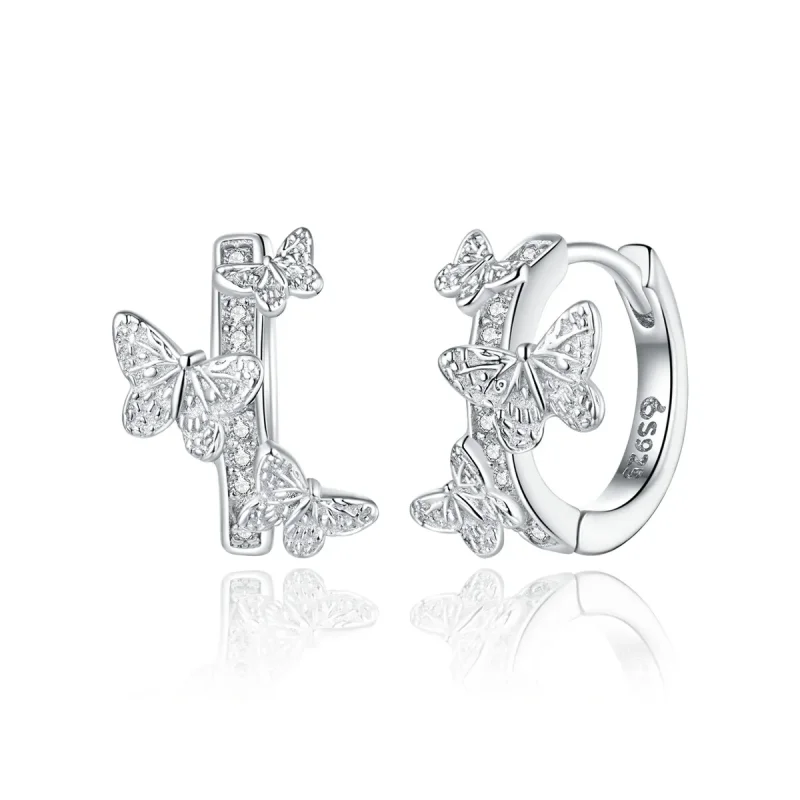 (image for) PANDORA Style Butterflies Flying Hoop Earrings - BSE445 - Product Image
