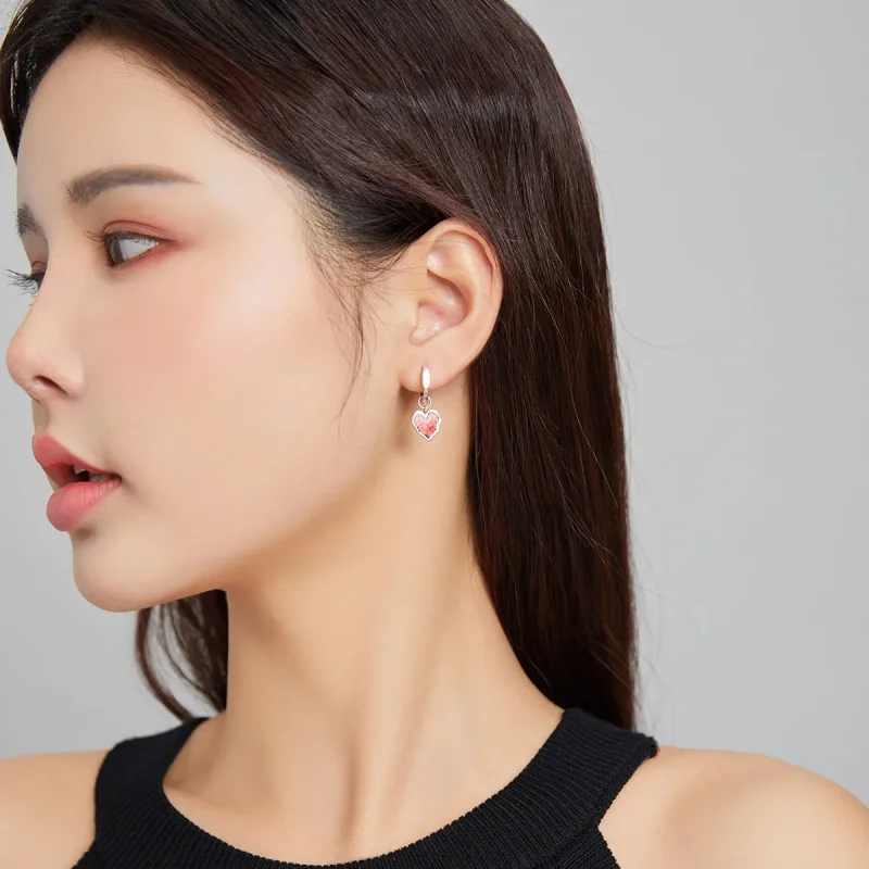 (image for) PANDORA Style Close Lover Hoop Earrings - BSE484 - View 6