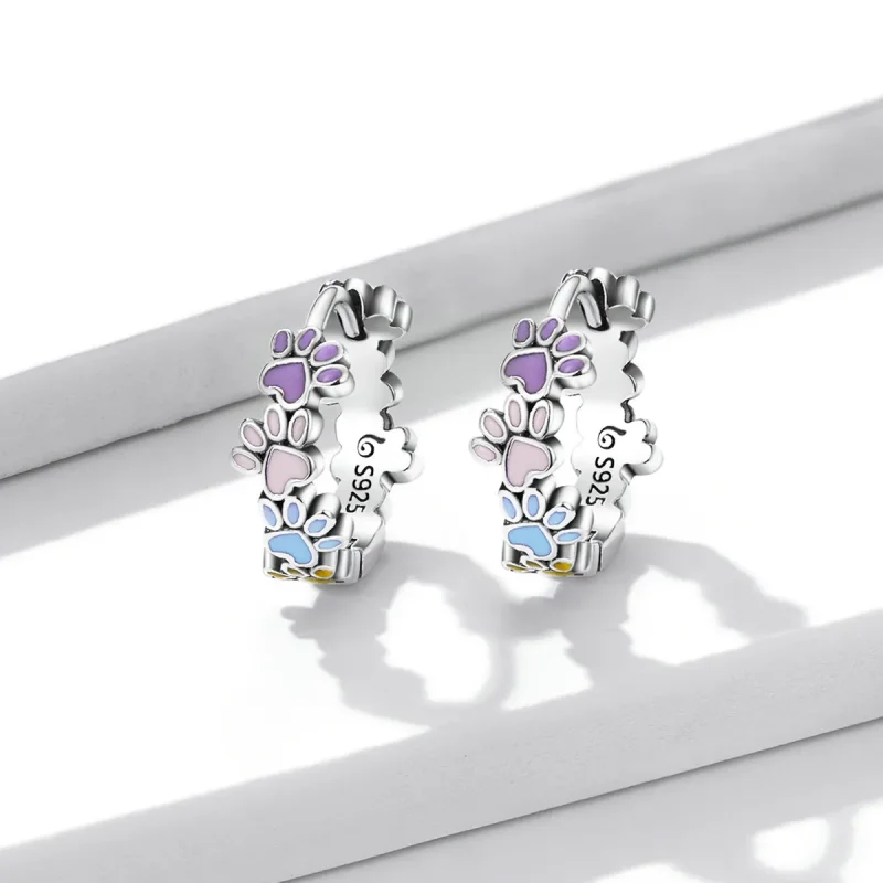 (image for) PANDORA Style Colorful Claws Hoop Earrings - BSE580 - View 2